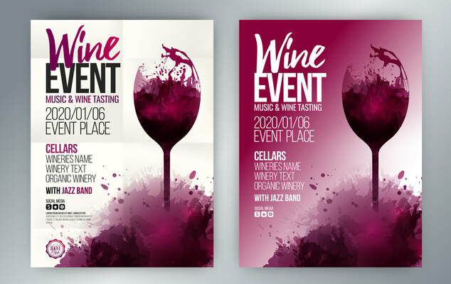 Template for poster, invitations, promotions and wine events