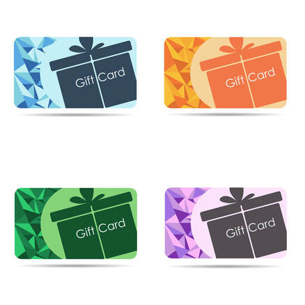 Gift cards set isolated on white background
